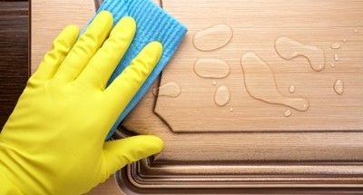 Person Cleaning Surface in Orlando, FL